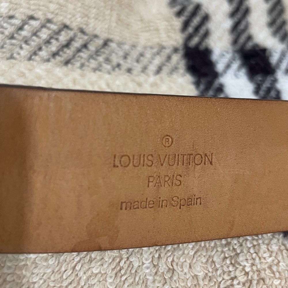 Louis Vuitton Dark Monogram Belt with Gold Buckle Unisex - Picture 7 of 10